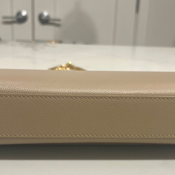 YSL Kate Medium Grain De Poudre Embossed Leather Dark Beige - Picture 3 of 10